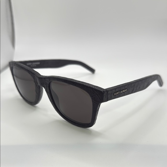 Saint Laurent Black Wayfarer Ace Crocodile Leather Sunglasses 🐊 - Picture 1 of 6
